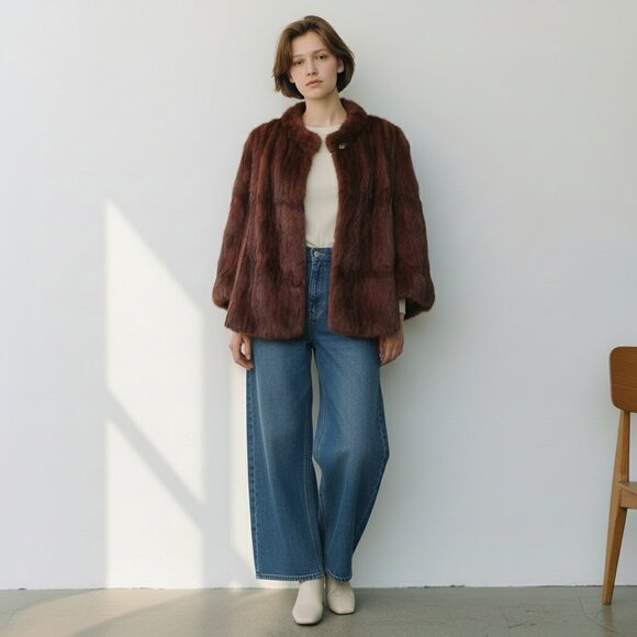 Vintage Jackets & Blazers - Vintage Mink Fur Cape